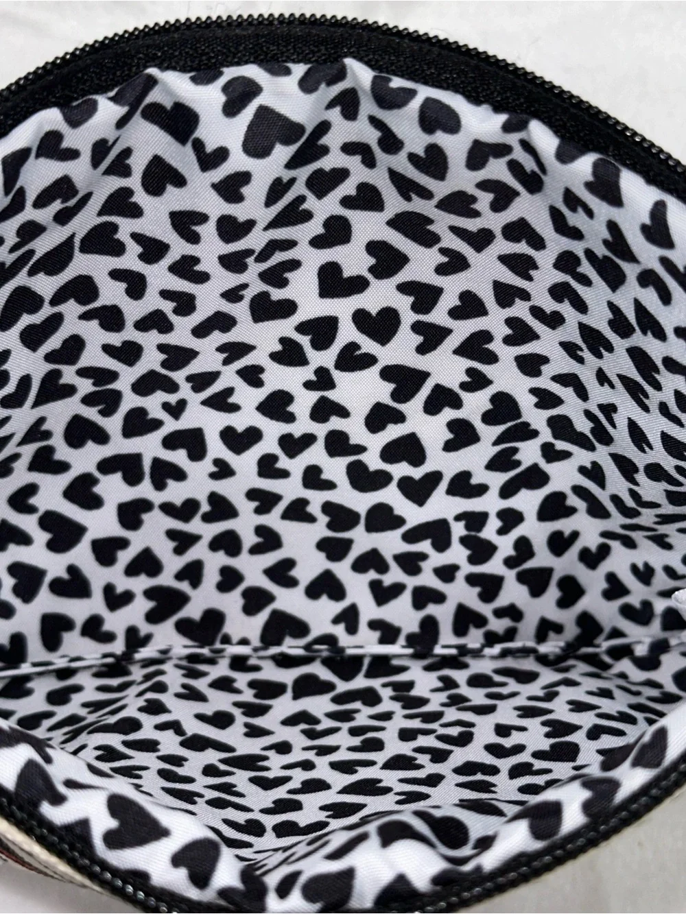Brighton Black & White LOVE Pattern Zip Pouch Cosmetics School Organizer Bag